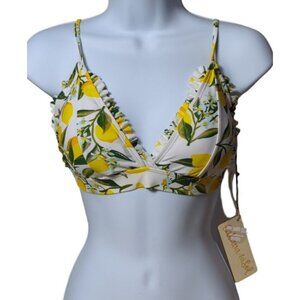 Cabana del Sol‎ Womens Bikini Top ONLY Sz L Lemons